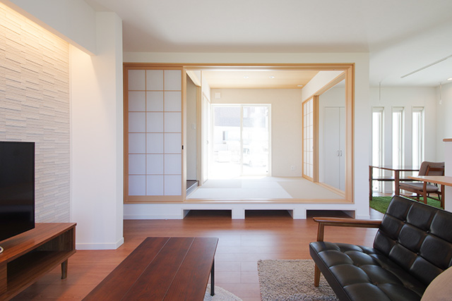 ハーバーハウスの新築 家づくり 事例こだわりの和室空間～間接照明の映える家族団らんの家」
