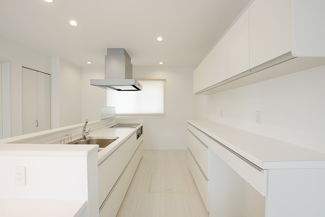 ハーバーハウスの新築 家づくり 事例「こだわりのダイニングカウンターを造作 アイランドキッチンのある大空間LDKの家」（ ECOLOGIA）