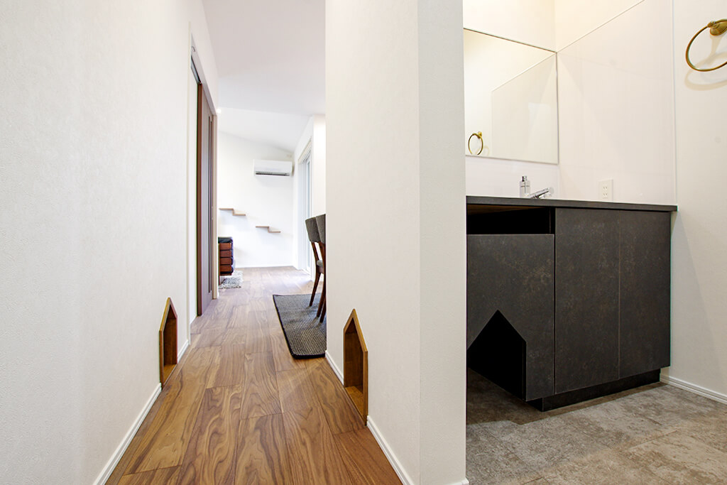 ハーバーハウスの新築 家づくり 事例「ねこちゃんと快適に暮らす家 ねこステップ×ねこ動線×ねこトイレ」