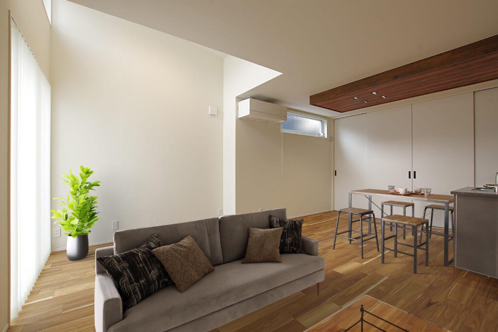 ハーバーハウスの新築 家づくり 事例「24帖の大空間×洗練されたインテリア×特大収納が素敵な家」